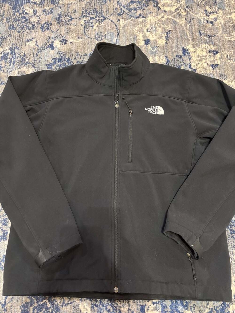 The North Face Men's Black Apex Softshell Full Zip Jacket Size Medium
